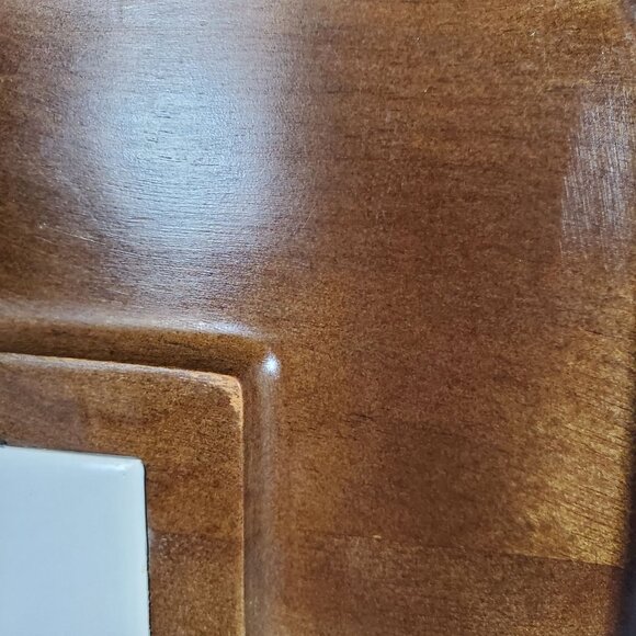 VTG Haddon Hall Elegance Blue Floral Tile Wall Plaque Wood Frame 13” Kitchen Dec - Picture 4 of 11